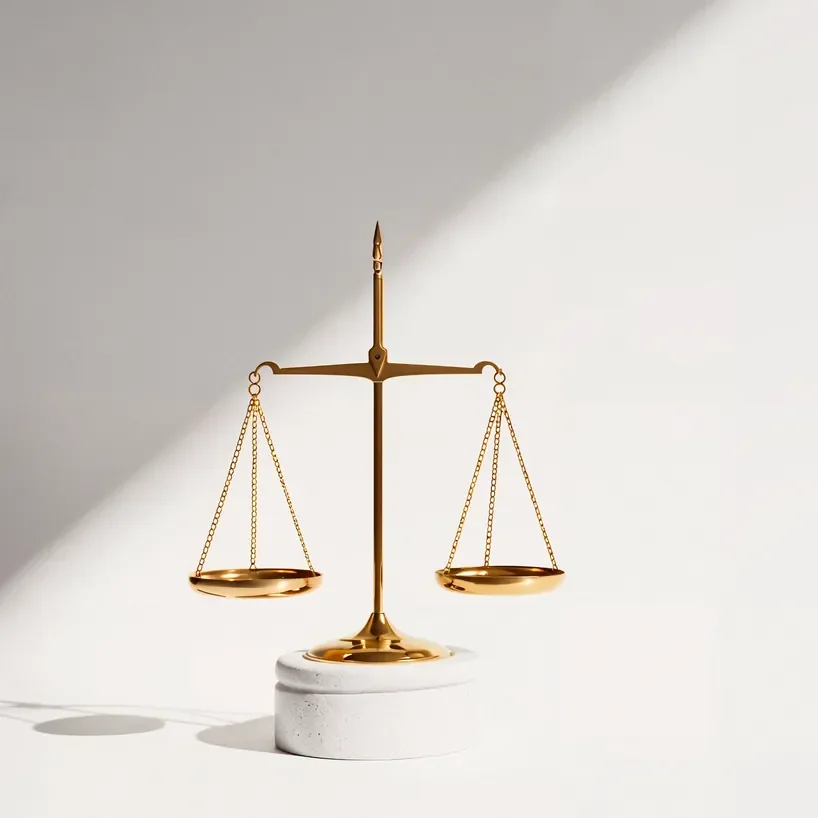 Balanza de la justicia dorada